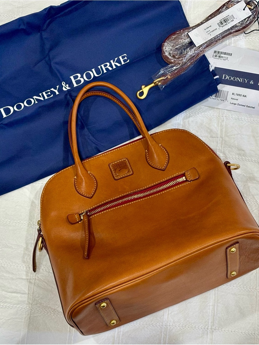 Dooney & Bourke Large Domed Florentine Leather in Natural - Picture 2 of 10